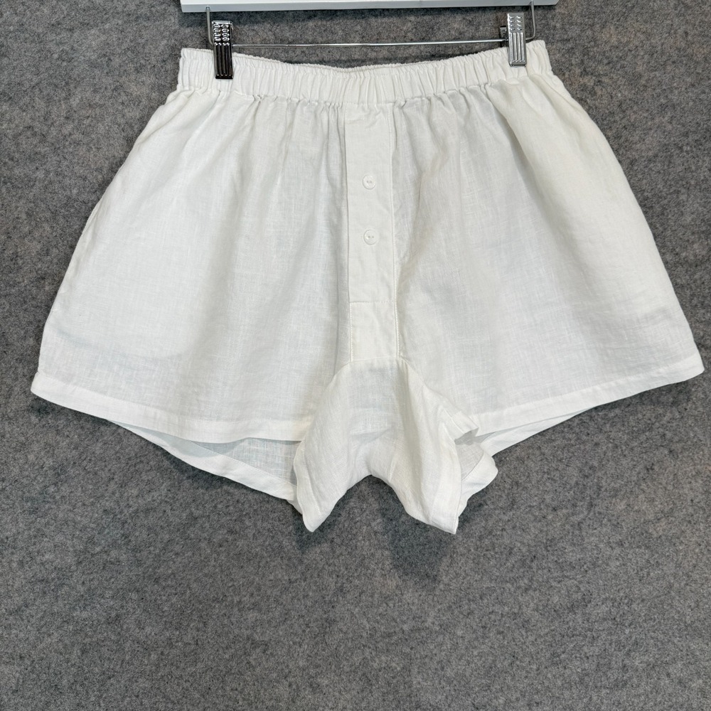 DEIJI Studios 100% Linen Shorts Womens S/M Small Medium High Rise Mini Boxer
